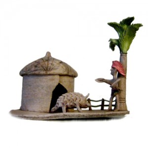 Figuras em balata – indio na oca