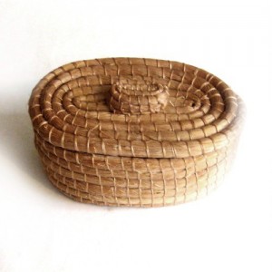 Porta joias oval de sisal M