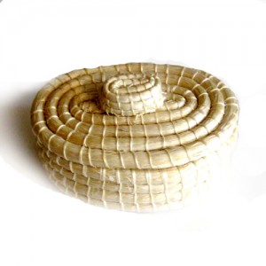 Porta joias oval de sisal natural P
