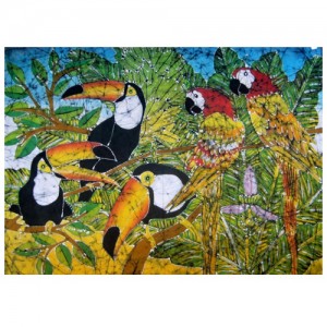 Panô Batik- Tucanos e Araras