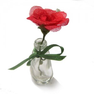 Mini flor – folhas esqueletizada