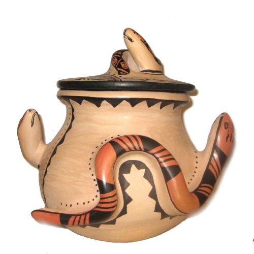 Panela de cerâmica – cobras – etnia Waurá